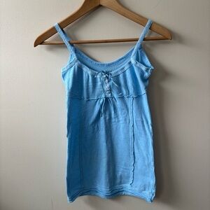 Free People Light Blue Babydoll Tank Top